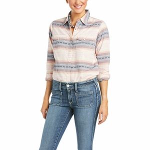 NWT Ariat REAL Snap Shirt Serape Orange Glaze Long Sleeve